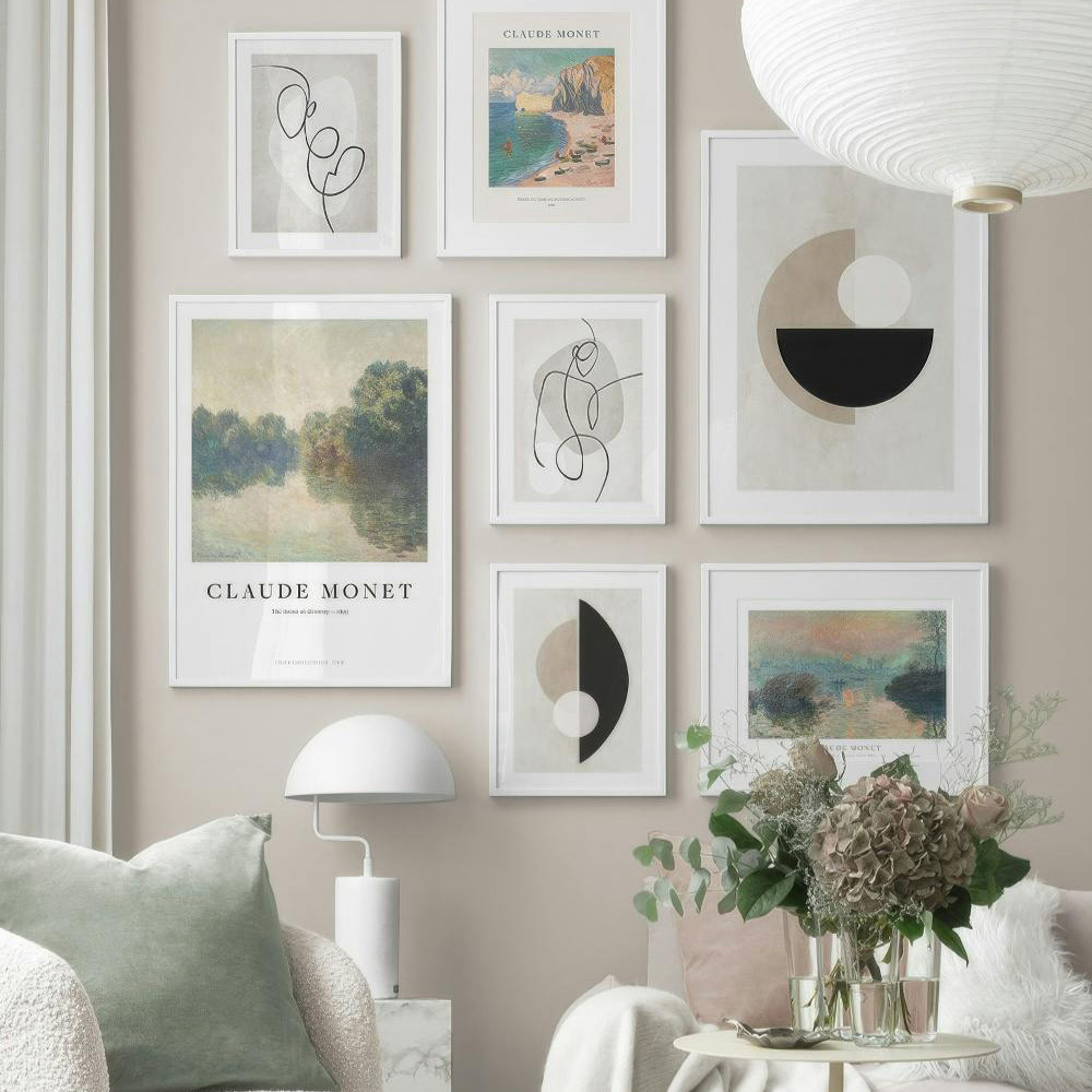 تم رنگی خنثی در انتخاب و چیدمان تابلو