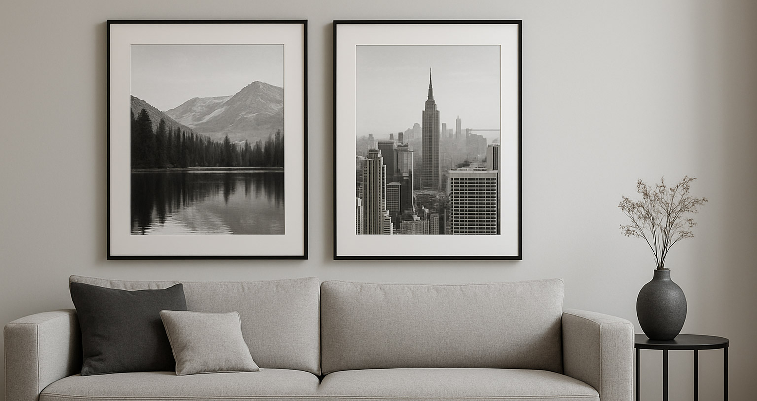 چگونه تابلوهای سیاه و سفید فضا را مدرن و شیک می‌کنند؟
