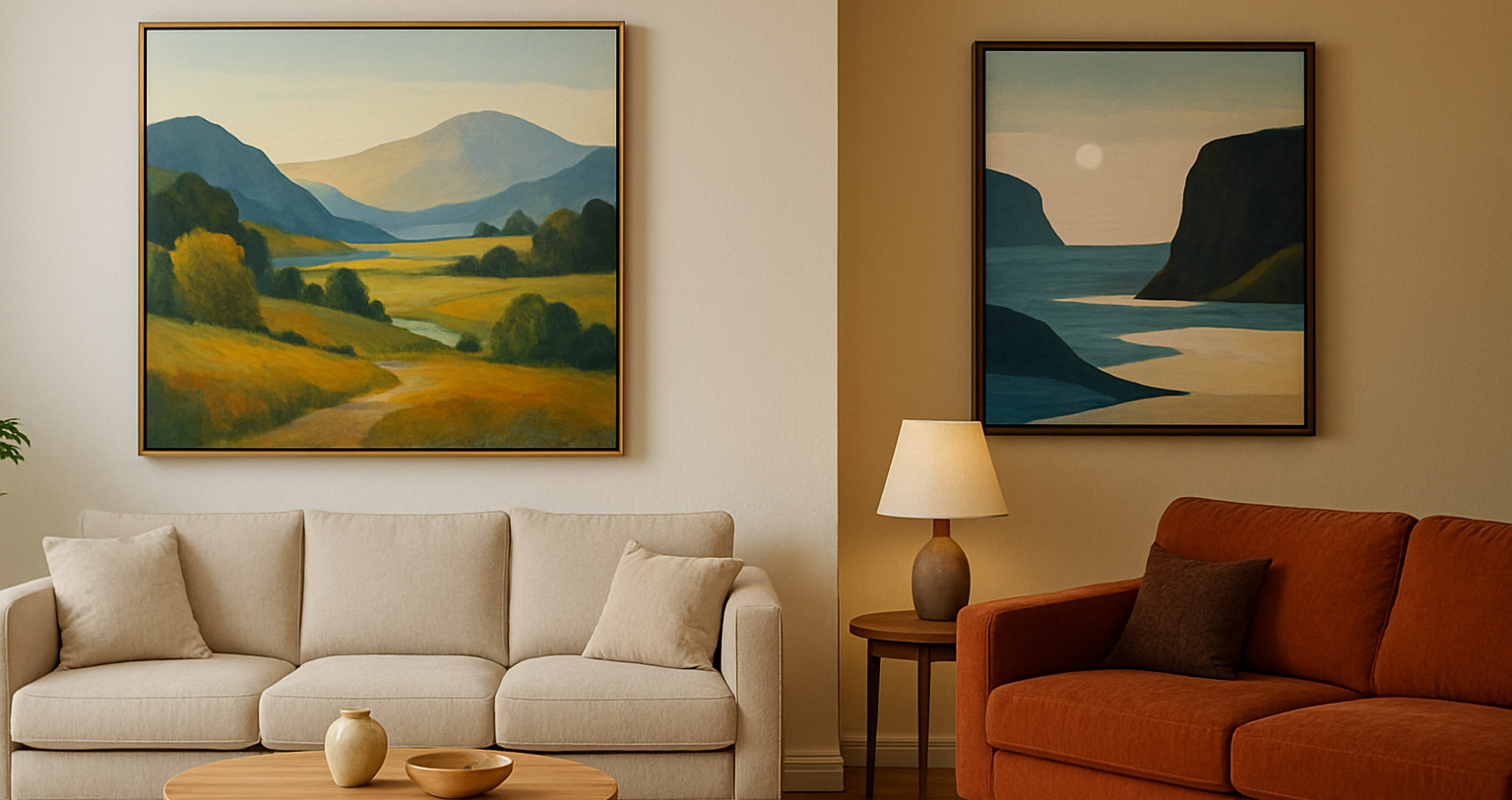 راهنمای انتخاب تابلوهایی که فضا را بزرگ‌تر یا دنج‌تر نشان می‌دهند