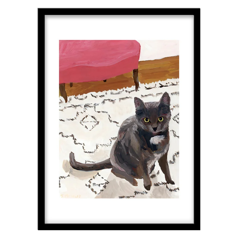 تابلو دکوراتیو مدل نقاشی ایلوستریشن آرت گربه