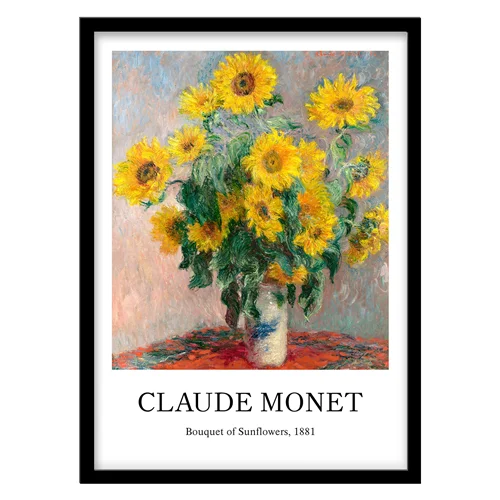 تابلو دکوراتیو مدل نقاشی کلاسیک Bouquet of Sunflowers اثر Claude Monet