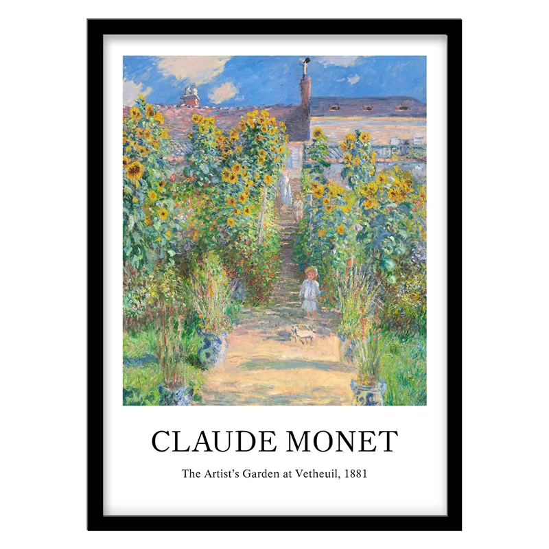 تابلو دکوراتیو مدل نقاشی کلاسیک The Artist's Garden اثر Claude Monet