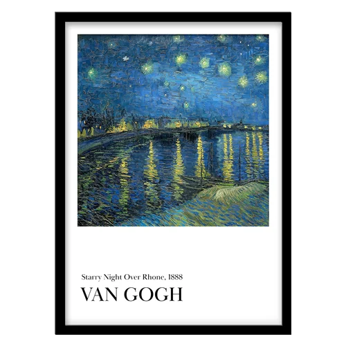تابلو دکوراتیو مدل نقاشی کلاسیک Starry Night Over Rhone اثر Van Gogh