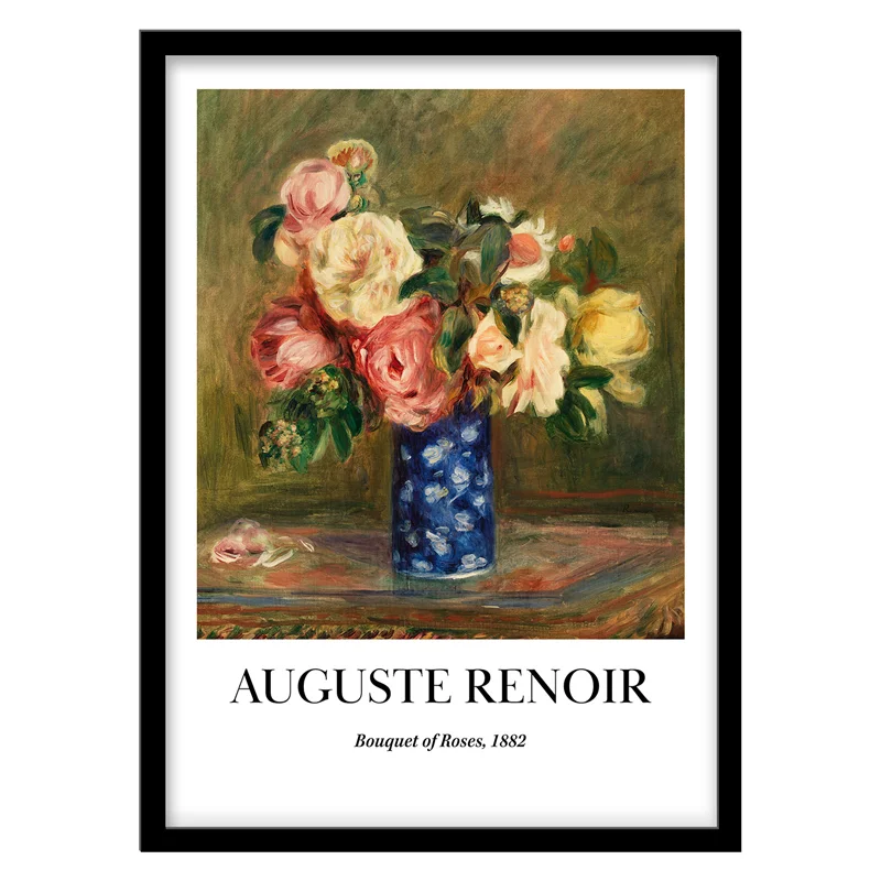 تابلو دکوراتیو مدل نقاشی کلاسیک Bouquet of Roses اثر Auguste Renoir