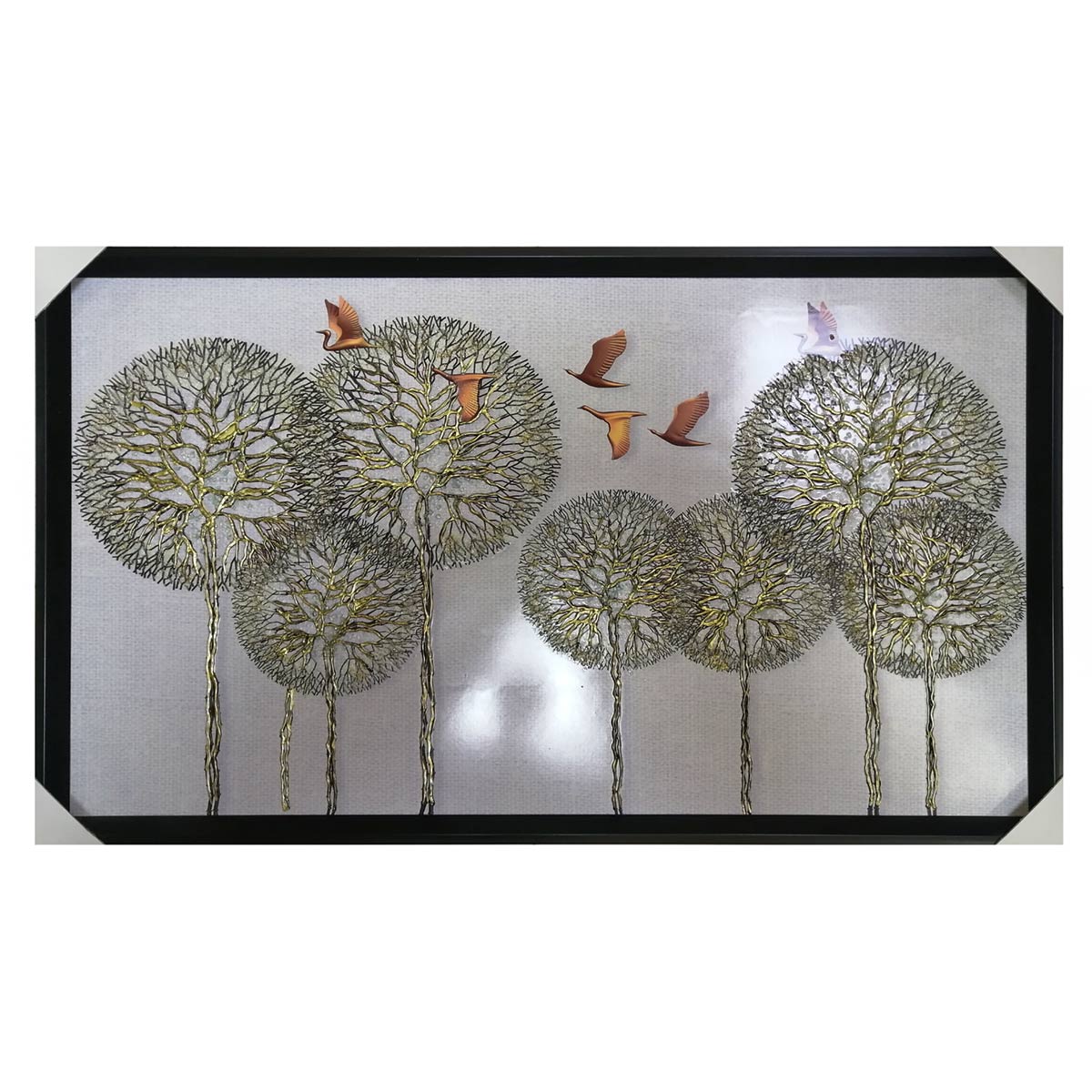 تابلو شاین تکسچر و رزین مدل درخت انتزاعی (دست‌ساز) کد 005