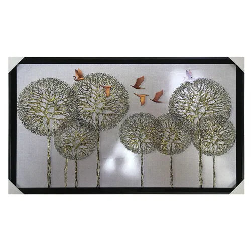 تابلو شاین تکسچر و رزین مدل درخت انتزاعی (دست‌ساز) کد 005