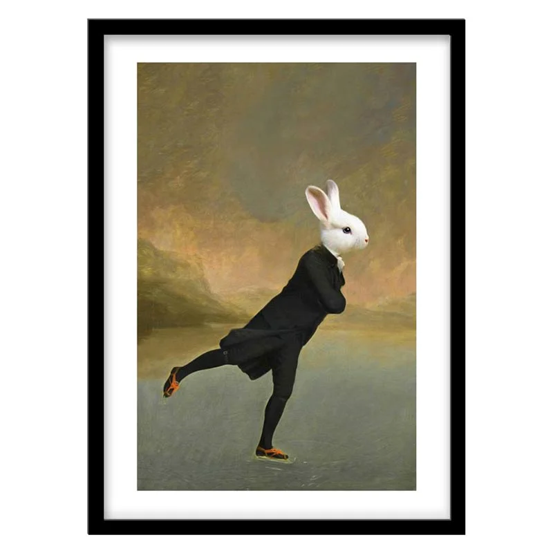 تابلو دکوراتیو مدل نقاشی تلفیقی خرگوش کد 1965