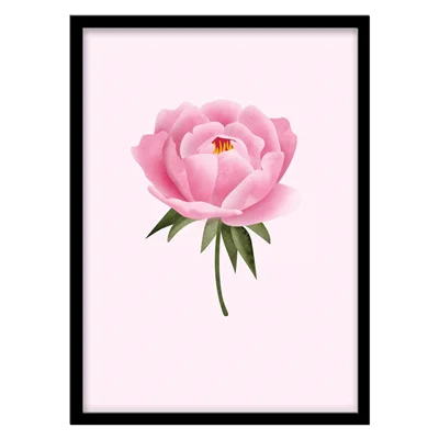 تابلو دکوراتیو مدل نقاشی گل رز صورتی کد 2103