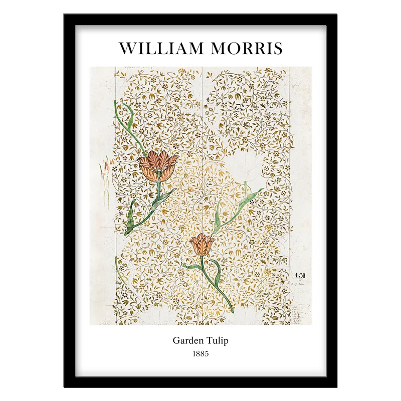 تابلو دکوراتیو مدل نقاشی کلاسیک Garden Tulip اثر William Morris