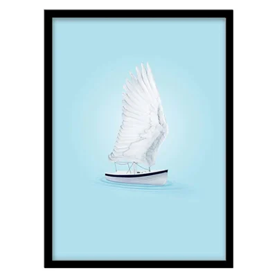 تابلو دکوراتیو مدل نقاشی انتزاعی قایق کد 2363