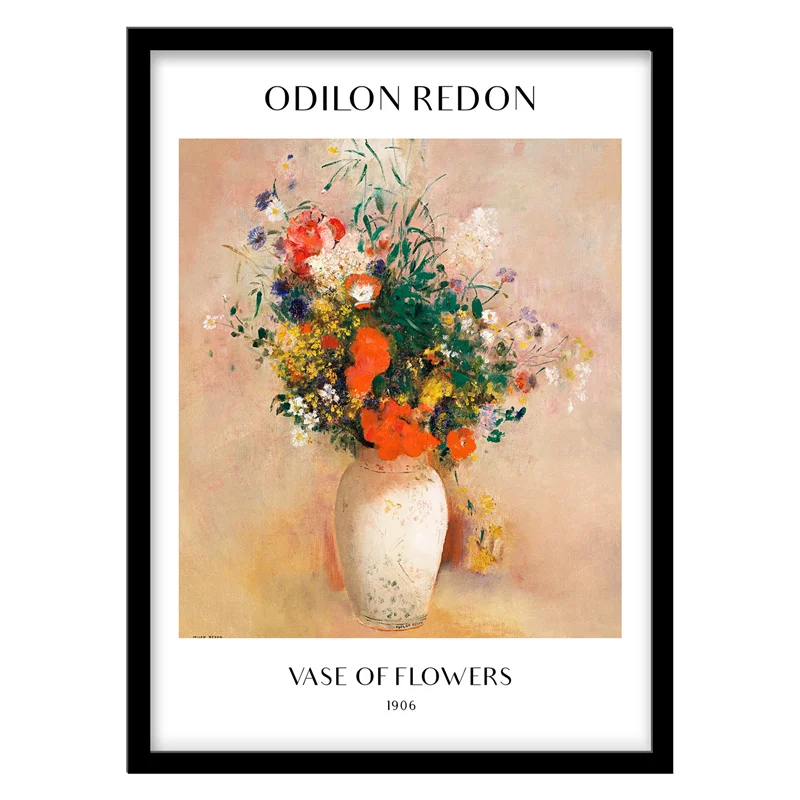 تابلو دکوراتیو مدل نقاشی کلاسیک Vase of Flowers اثر Odilon Redon