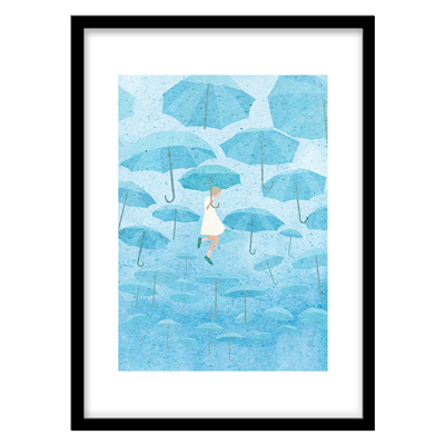 تابلو دکوراتیو مدل نقاشی مدرن پرواز و چتر کد 2614