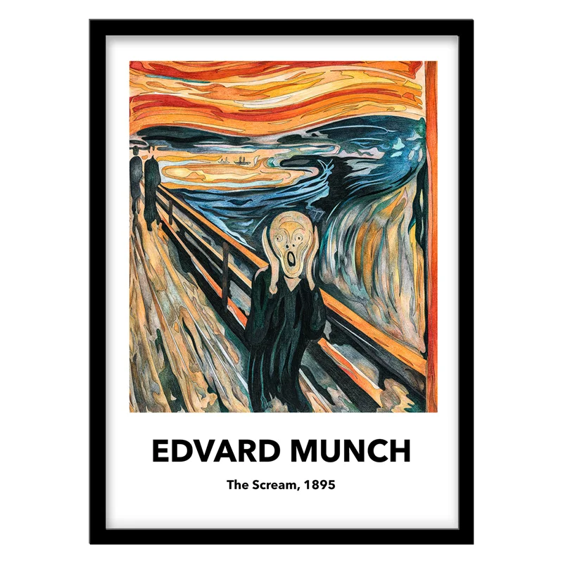 تابلو دکوراتیو مدل نقاشی کلاسیک The Scream اثر Edvard Munch