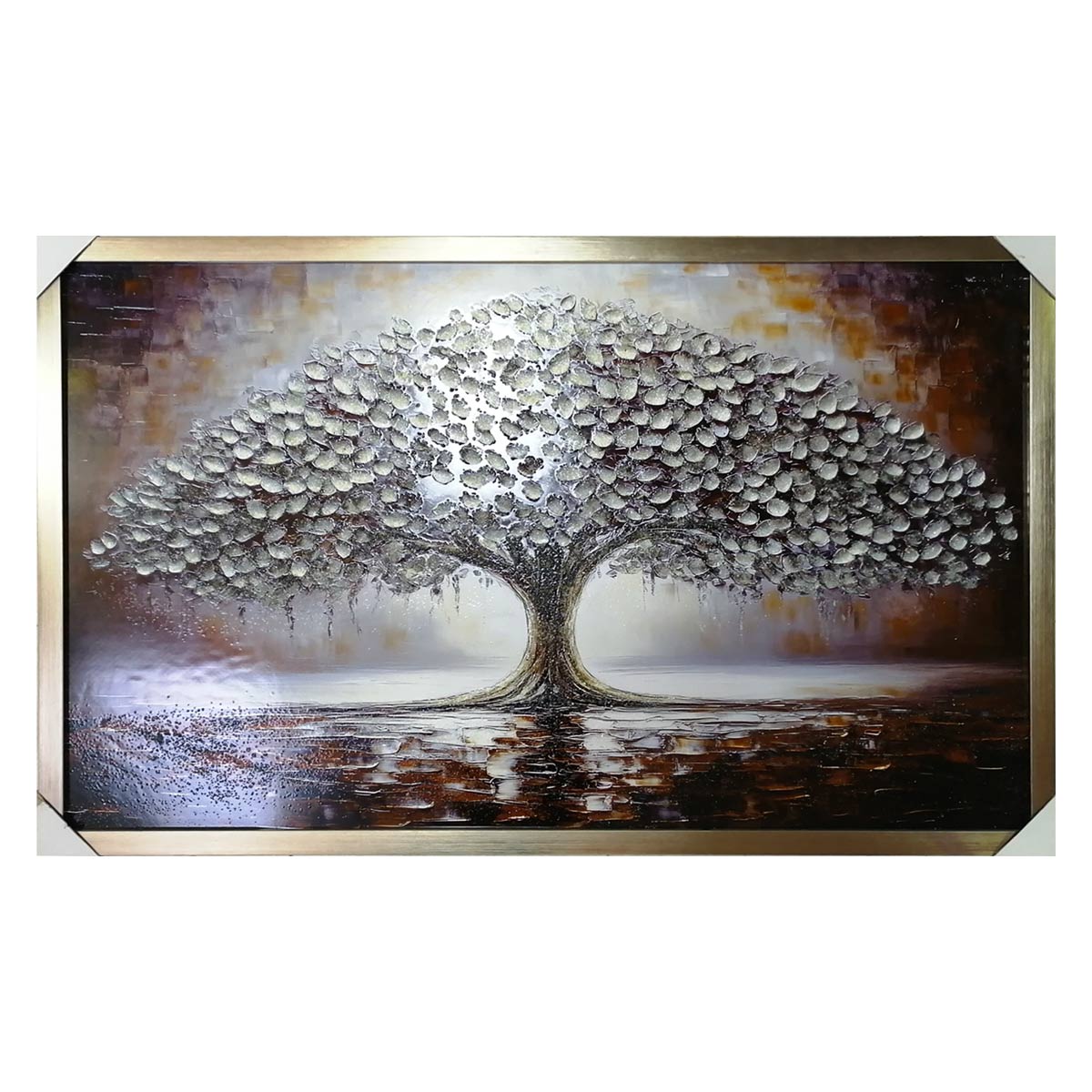 تابلو شاین تکسچر و رزین مدل درخت (دست‌ساز) کد 013