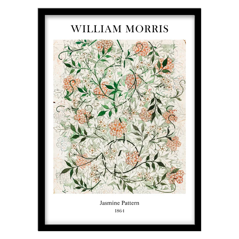 تابلو دکوراتیو مدل نقاشی کلاسیک Jasmine Pattern اثر William Morris