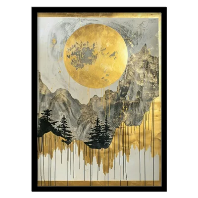 تابلو مدل نقاشی انتزاعی کوهستان کد 3366 | تابلو فریم‌چاپ، تابلو بوم