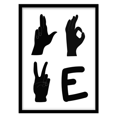تابلو دکوراتیو مدل تایپوگرافی LOVE کد 2330