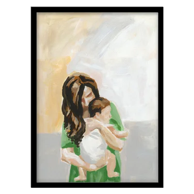 تابلو دکوراتیو مدل ایلوستریشن مادر و فرزند