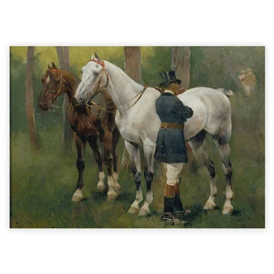 تابلو فرش مدل نقاشی کلاسیک شکارچی کد 010