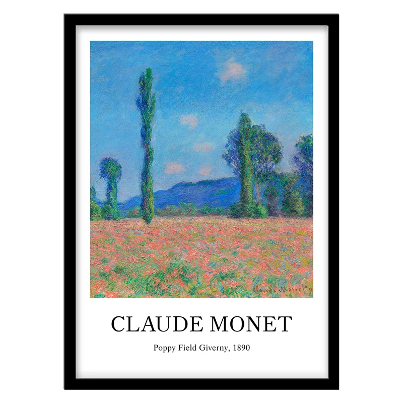 تابلو دکوراتیو مدل نقاشی کلاسیک Poppy Field Giverny اثر Claude Monet