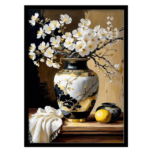 تابلو مدل نقاشی گلدان کد 3355 | تابلو فریم‌چاپ، تابلو بوم