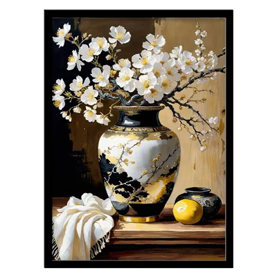 تابلو مدل نقاشی گلدان کد 3355 | تابلو فریم‌چاپ، تابلو بوم