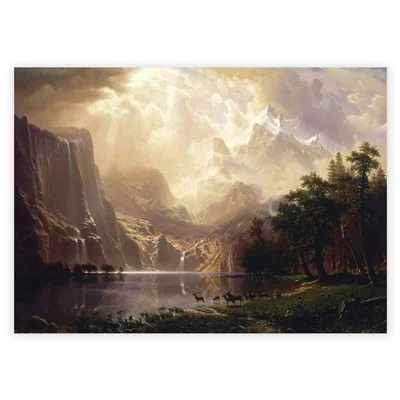 تابلو فرش مدل نقاشی کلاسیک منظره کوهستانی کد 011