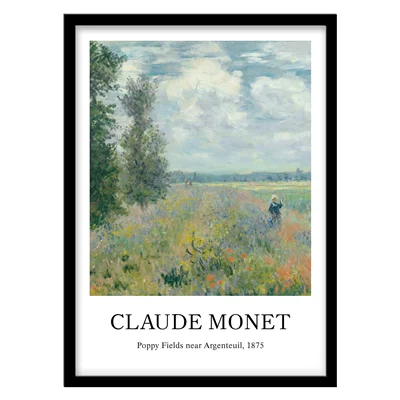 تابلو دکوراتیو مدل نقاشی کلاسیک Poppy Fields اثر Claude Monet