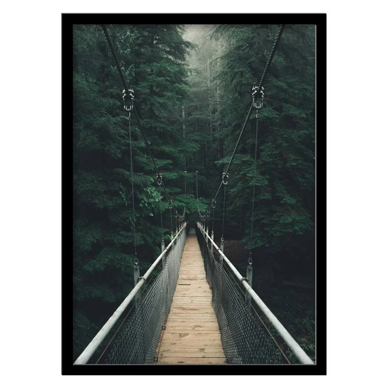 تابلو دکوراتیو مدل عکاسی پل چوبی و جنگل کد 1153