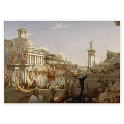 تابلو فرش مدل نقاشی کلاسیک شهر یونانی کد 005