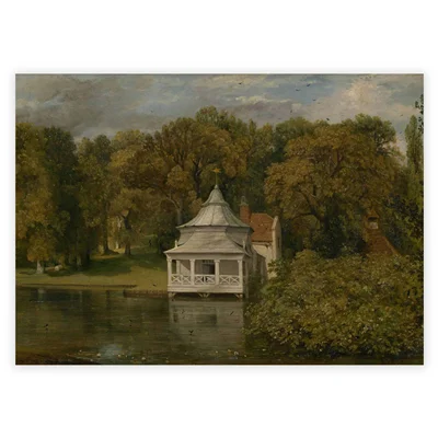 تابلو فرش مدل منظره کلبه و رودخانه کد 012