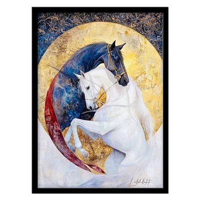 تابلو مدل نقاشی مدرن اسب کد 3367 | تابلو فریم‌چاپ، تابلو بوم