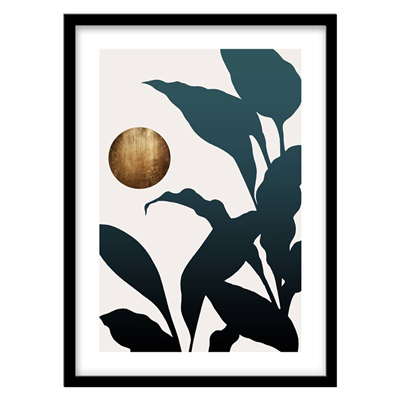 تابلو دکوراتیو مدل پوستر مدرن گل و برگ کد 2621